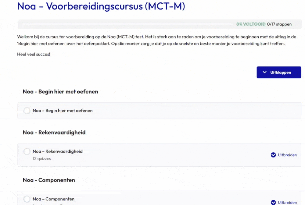 NOA trainingsoverzicht