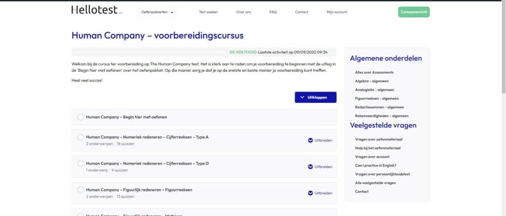 Human Company trainingsoverzicht