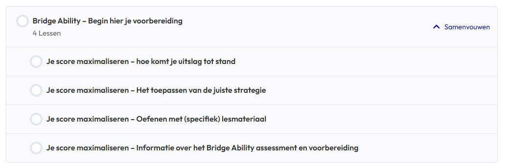 Welke strategie moet je toepassen voor het beste resultaat op de Bridge Ability Test?