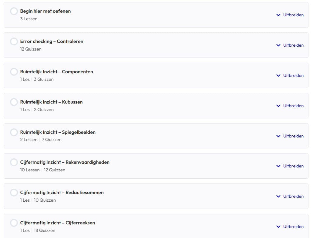 Hier zie je de onderdelen die je krijgt in het Hellotest.nl Luchtgevechtsleider oefenpakket.